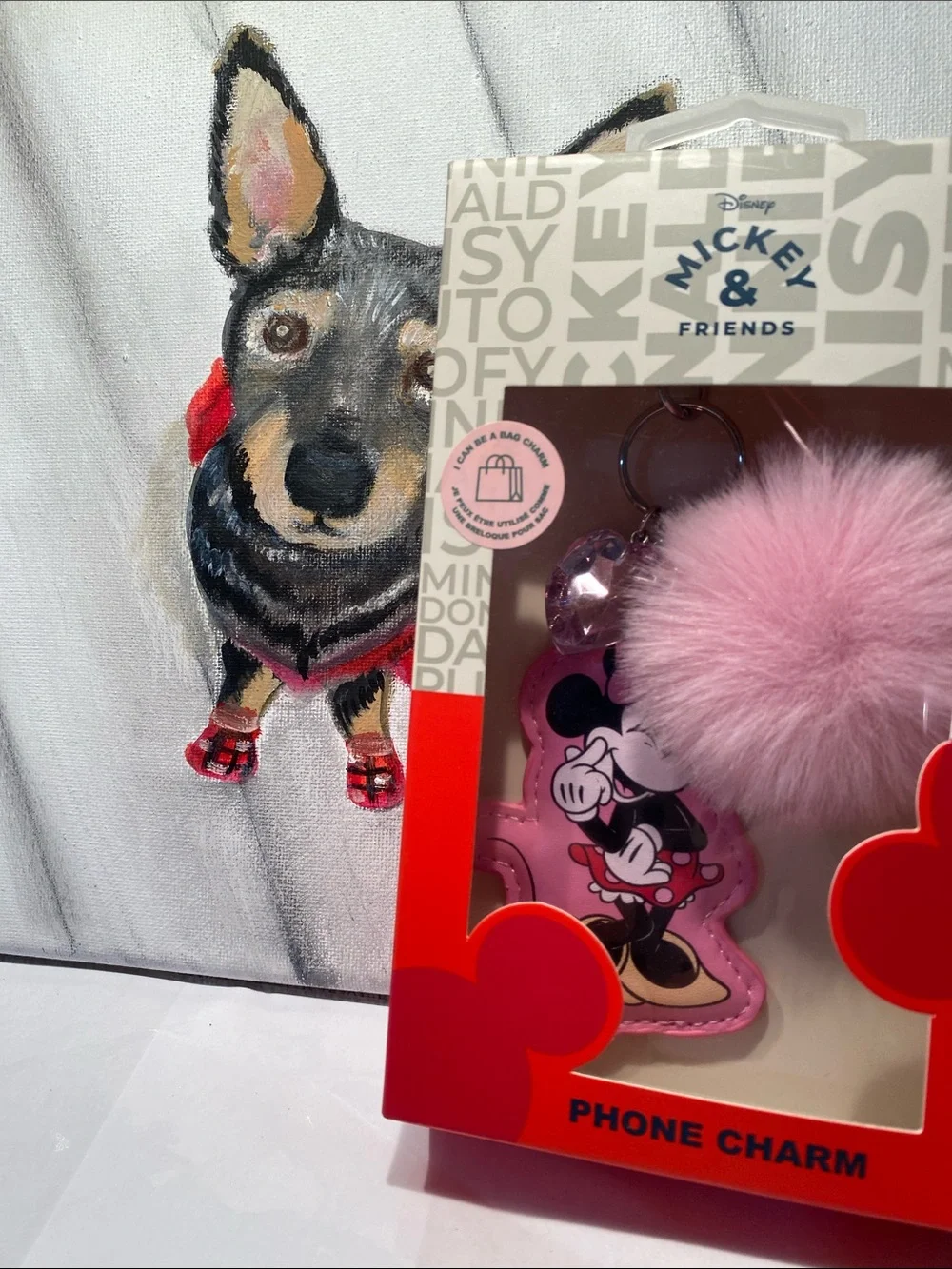 Mickey & Friends Minnie Mouse Dot Dress Cell Phone or Bag Charm Disney